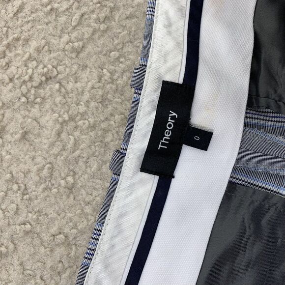 Theory Straight Maple Check Pants Sz 0 Dress Pants Virgin Wool 28" Inseam 55-27 - Picture 4 of 7